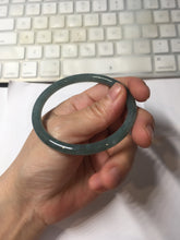 Load image into Gallery viewer, 55.5mm Type A 100% Natural dark green/blue/gray/black Guatemala slim round cut Jadeite bangle PJ102
