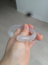 Load image into Gallery viewer, 52.2mm 100% natural icy light pale pink/white agate carved cat paws bangle SY57