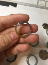 Load image into Gallery viewer, 17.9mm 7 3/4 100% natural type A icy watery green/blue Guatemala jadeite jade band ring group BP76