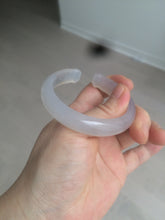 Load image into Gallery viewer, 52.2mm 100% natural icy light pale pink/white agate carved cat paws bangle SY57