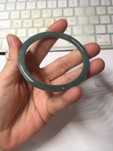 Load image into Gallery viewer, 55.5mm Type A 100% Natural dark green/blue/gray/black Guatemala slim round cut Jadeite bangle PJ102