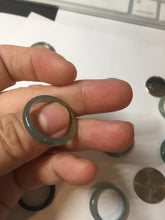 Load image into Gallery viewer, 17.9mm 7 3/4 100% natural type A icy watery green/blue Guatemala jadeite jade band ring group BP76
