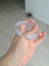 Load image into Gallery viewer, 52.2mm 100% natural icy light pale pink/white agate carved cat paws bangle SY57