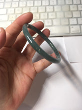 Load image into Gallery viewer, 55.5mm Type A 100% Natural dark green/blue/gray/black Guatemala slim round cut Jadeite bangle PJ102