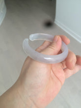 Load image into Gallery viewer, 52.2mm 100% natural icy light pale pink/white agate carved cat paws bangle SY57