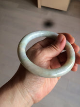 Load image into Gallery viewer, 58.9mm certified 100% natural type A light sunny green/purple/yellow chubby round cut jadeite jade bangle BF37-9225