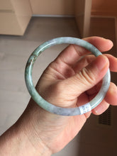 Load image into Gallery viewer, 65.2mm Certified type A 100% Natural light Green purple red (FU LU SHOU)white round cut Jadeite bangle PB307-0167