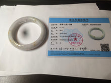 Load image into Gallery viewer, 55.6 mm Certified type A 100% Natural green/yellow/light purple with red floating flowers Jadeite bangle AZ85-1630