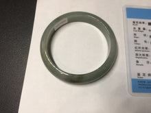Load image into Gallery viewer, 55.8mm Certified 100% natural Type A oily dark green/gray/black jadeite jade bangle BN32-8086