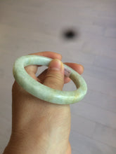 Load image into Gallery viewer, 53.5mm certified Type A 100% Natural light green/brown square Jadeite Jade bangle R104-1761