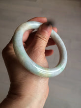 Load image into Gallery viewer, 58.9mm certified 100% natural type A light sunny green/purple/yellow chubby round cut jadeite jade bangle BF37-9225