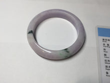 Load image into Gallery viewer, SOld! pleae don't order. Thanks. 55mm certified 100% natural type A sunny green/purple jadeite jade bangle BN86-8721