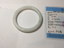 Load image into Gallery viewer, 57.5mm Certified Type A 100% Natural sunny green white round cut Jadeite Jade bangle BF142-4078