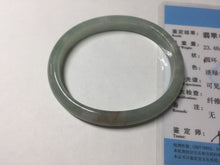 Load image into Gallery viewer, 50.5mm certified Type A 100% Natural icy watery light green red oval Jadeite Jade bangle BQ6-3800