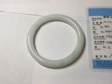 Load image into Gallery viewer, 57.5mm Certified Type A 100% Natural sunny green white round cut Jadeite Jade bangle BF142-4078