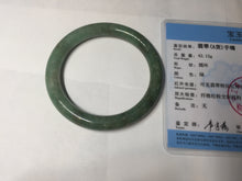 Load image into Gallery viewer, 50.5mm Certified Type A 100% Natural dark green blue gray black slim round cut Guatemala Jadeite bangle PJ21-2587