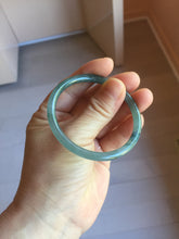 Load image into Gallery viewer, 50.5mm Certified Type A 100% Natural dark green blue gray black slim round cut Guatemala Jadeite bangle PJ21-2587
