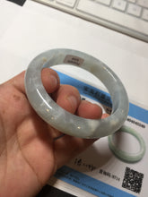 Load image into Gallery viewer, 55mm 100% natural type A icy watery light green yellow jadeite jade bangle Y155-5249