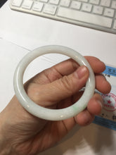 Load image into Gallery viewer, 57.5mm Certified Type A 100% Natural sunny green white round cut Jadeite Jade bangle BF142-4078