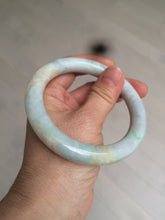 Load image into Gallery viewer, 58.9mm certified 100% natural type A light sunny green/purple/yellow chubby round cut jadeite jade bangle BF37-9225