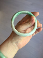 Load image into Gallery viewer, 58mm Certified type A 100% Natural sunny green/white Jadeite bangle AY85-3474