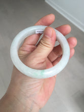 Load image into Gallery viewer, 56.8mm Certified Type A 100% Natural sunny green/white Jadeite Jade bangle BP50-3874