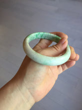 Load image into Gallery viewer, 58mm Certified type A 100% Natural sunny green/white Jadeite bangle AY85-3474