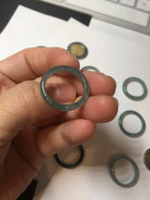 Load image into Gallery viewer, 17.9mm 7 3/4 100% natural type A icy watery green/blue Guatemala jadeite jade band ring group BP76