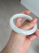 Load image into Gallery viewer, 56.8mm Certified Type A 100% Natural sunny green/white Jadeite Jade bangle BP50-3874