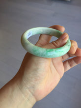 Load image into Gallery viewer, 58mm Certified type A 100% Natural sunny green/white Jadeite bangle AY85-3474
