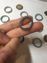 Load image into Gallery viewer, 17.9mm 7 3/4 100% natural type A icy watery green/blue Guatemala jadeite jade band ring group BP76