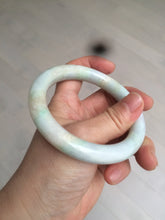 Load image into Gallery viewer, 58.9mm certified 100% natural type A light sunny green/purple/yellow chubby round cut jadeite jade bangle BF37-9225