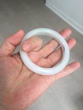 Load image into Gallery viewer, 56.8mm Certified Type A 100% Natural sunny green/white Jadeite Jade bangle BP50-3874