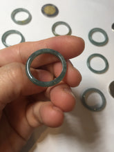 Load image into Gallery viewer, 17.9mm 7 3/4 100% natural type A icy watery green/blue Guatemala jadeite jade band ring group BP76