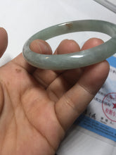 Load image into Gallery viewer, 50.5mm certified Type A 100% Natural icy watery light green red oval Jadeite Jade bangle BQ6-3800