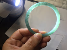 Load image into Gallery viewer, 55.5mm Type A 100% Natural dark green/blue/gray/black Guatemala slim round cut Jadeite bangle PJ102