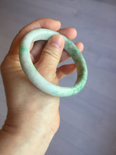Load image into Gallery viewer, 58mm Certified type A 100% Natural sunny green/white Jadeite bangle AY85-3474