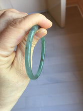 Load image into Gallery viewer, 50.5mm Certified Type A 100% Natural dark green blue gray black slim round cut Guatemala Jadeite bangle PJ21-2587