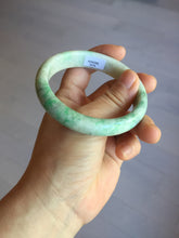 Load image into Gallery viewer, 58mm Certified type A 100% Natural sunny green/white Jadeite bangle AY85-3474