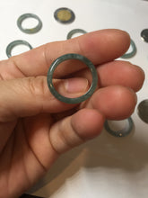 Load image into Gallery viewer, 17.9mm 7 3/4 100% natural type A icy watery green/blue Guatemala jadeite jade band ring group BP76