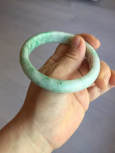 Load image into Gallery viewer, 58mm Certified type A 100% Natural sunny green/white Jadeite bangle AY85-3474