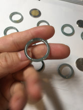 Load image into Gallery viewer, 17.9mm 7 3/4 100% natural type A icy watery green/blue Guatemala jadeite jade band ring group BP76