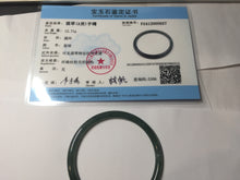 Load image into Gallery viewer, 54.8mm Certified Type A 100% Natural dark green/blue/gray with Guatemala slim round cut Jadeite bangle PJ103-5627