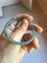 Load image into Gallery viewer, 50.5mm Certified Type A 100% Natural dark green blue gray black slim round cut Guatemala Jadeite bangle PJ21-2587