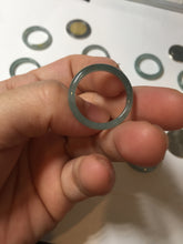 Load image into Gallery viewer, 17.9mm 7 3/4 100% natural type A icy watery green/blue Guatemala jadeite jade band ring group BP76