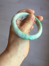Load image into Gallery viewer, 55.6 mm Certified type A 100% Natural sunny green/white Jadeite bangle AY83-3466