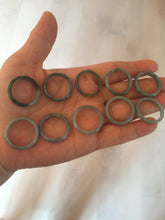 Load image into Gallery viewer, 17.5mm 7 1/4 100% natural type A icy watery green/blue icy watery Guatemala jadeite jade band ring group BP78