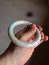 Load image into Gallery viewer, 57.8mm certified 100% natural type A light sunny green/purple/yellow chubby round cut jadeite jade bangle BF36- 9222