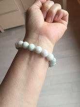 Load image into Gallery viewer, 10.5mm size 52-60mm 100% natural type A white green purple jadeite jade beads bracelet PB83