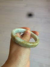 Load image into Gallery viewer, 54.5mm certified Type A 100% Natural light green/brown square Jadeite Jade bangle R103-1760